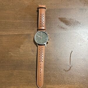Brown Leather Strap Men's Watch